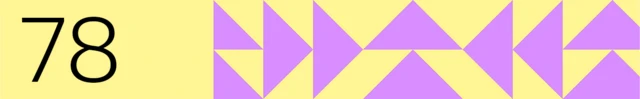 The number 78 is shown on a yellow background with purple triangles