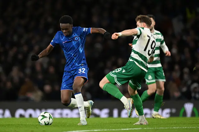 Tyrique George of Chelsea controls the ball