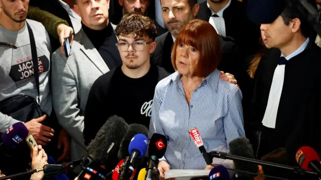 Gisèle talks to journalists after the verdict in the trial