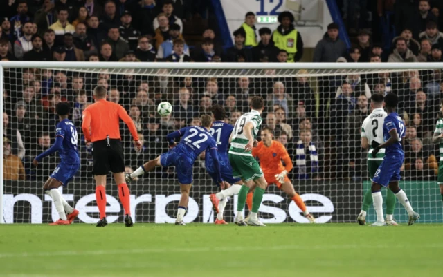 Shamrock Rovers' Markus Poom scores