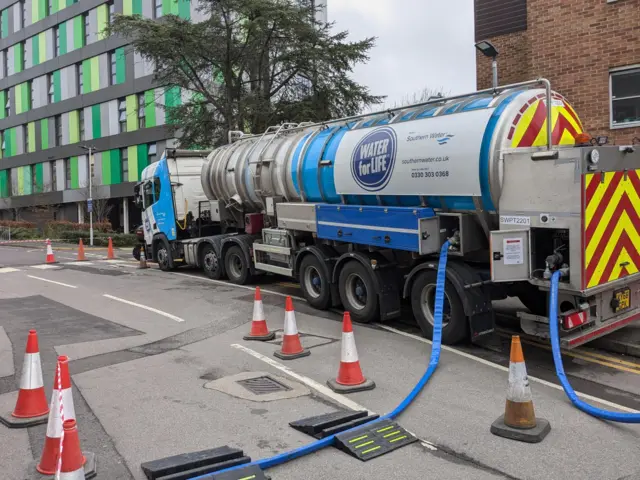 A southern water tanker pumping water