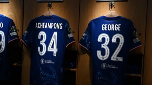 Acheampong and George shirts in the dressing room