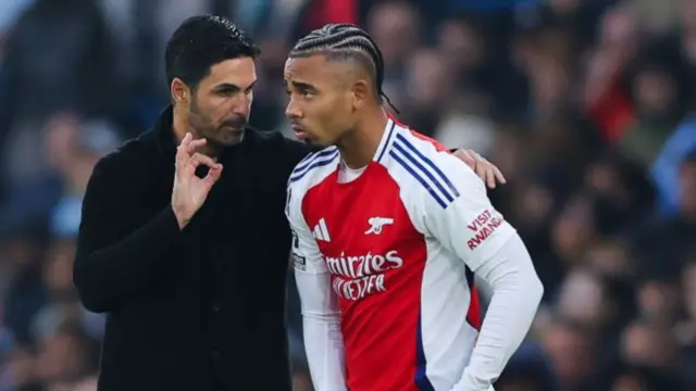 Mikel Arteta and Gabriel Jesus