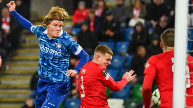 Action from the Uefa Conference League game at Windsor Park