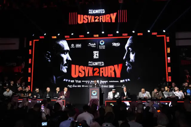 View of top table at Fury v Usyk 2