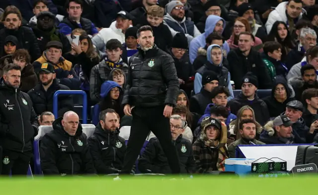 Shamrock Rovers manager Stephen Bradley looks on