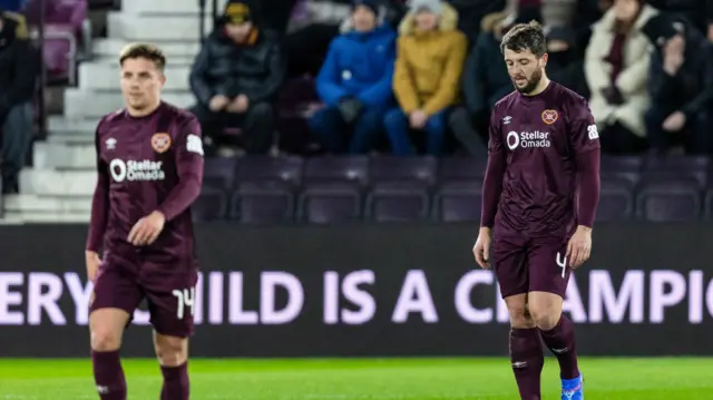 Cammy Devlin and Craig Halkett look dejected