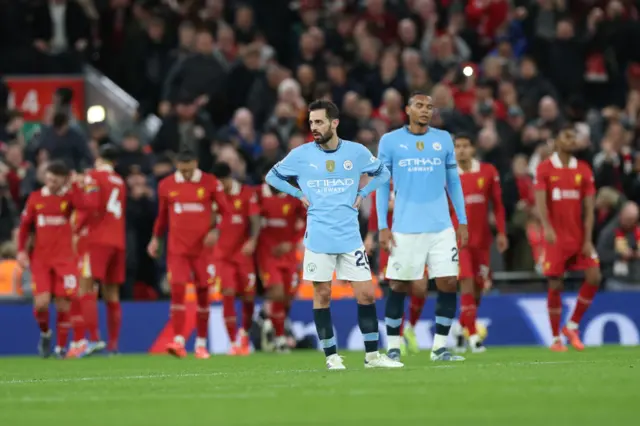 Bernardo Silva of Manchester City looks dejected