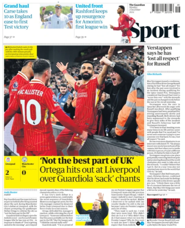 Guardian back page