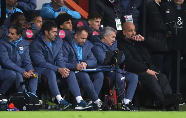 Manchester City's substitute bench