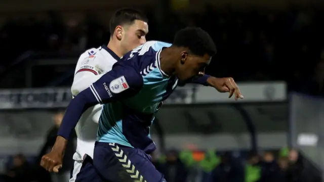 Tyreeq Bakinson in action for Wycombe v Bolton