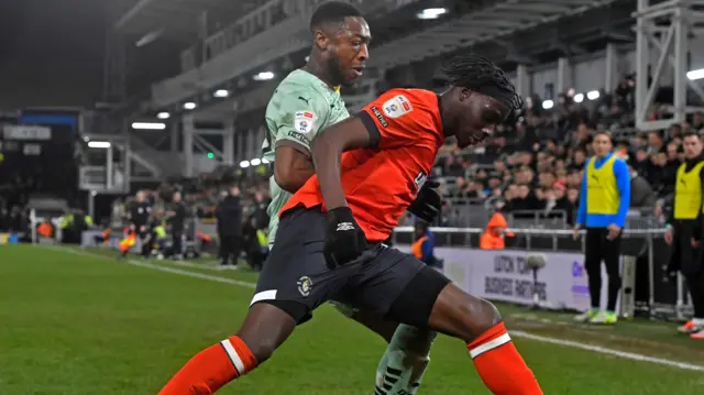 Luton v Derby match action