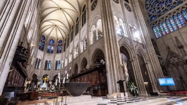 The new altar after the first mass at the Notre-Dame de Paris Cathedral in Paris, France, 08 December 2024