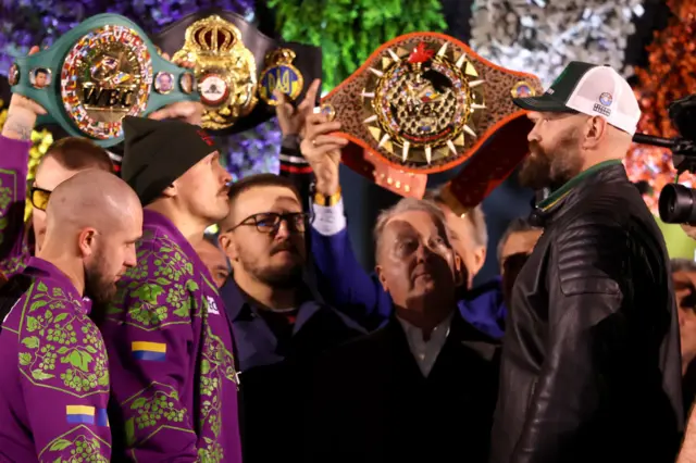 Oleksandr Usyk and Tyson Fury face off