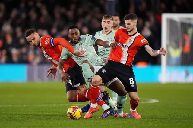 Luton v Derby match action