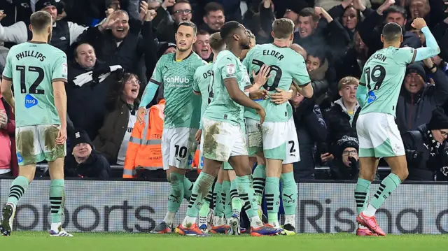 Derby celebrate scoring