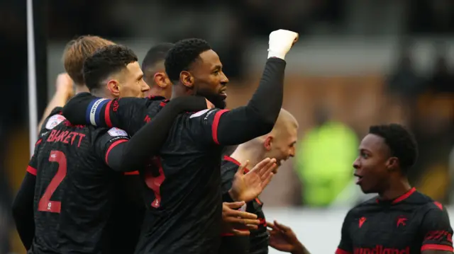 Walsall's Jamille Matt celebrating his goal earlier this month