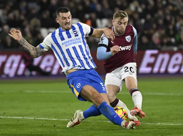 Lewis Dunk and Jarrod Bowen