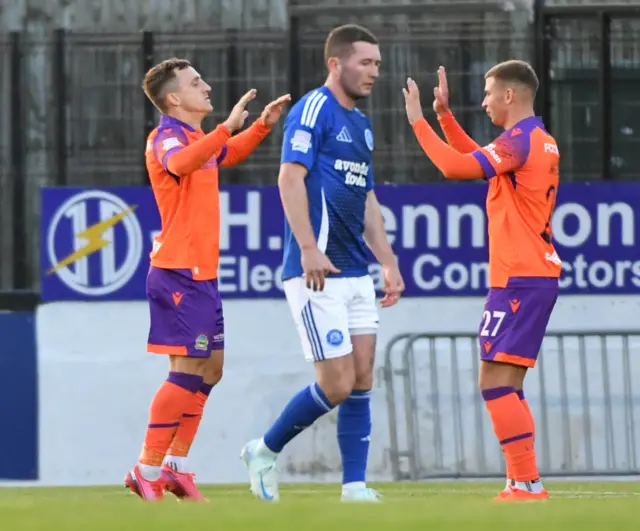 Joel Cooper (left) was on target in Linfield's 3-0 win over Glenavon at Mourneview Park in August