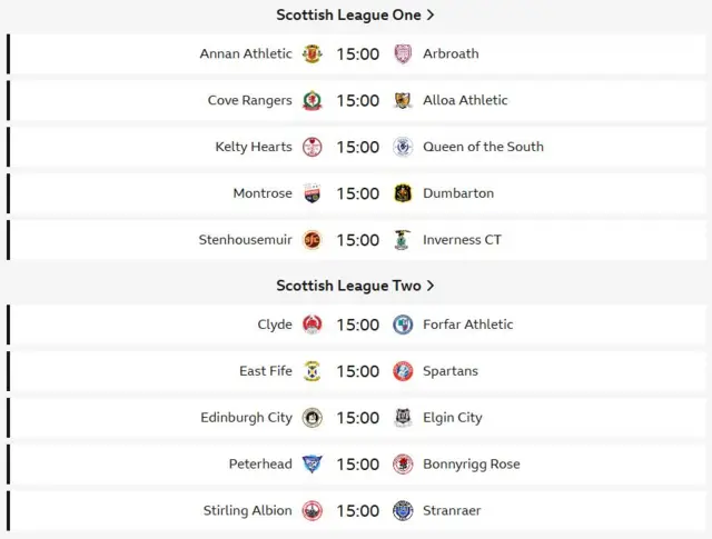 League 1 and 2 fixtures