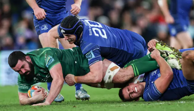 Action between Connacht and Leinster