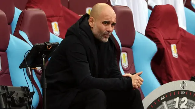 Manchester City manager Pep Guardiola before the match