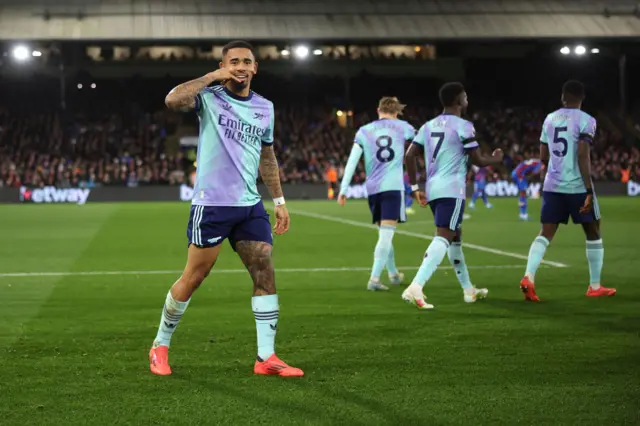 Gabriel Jesus celebrates