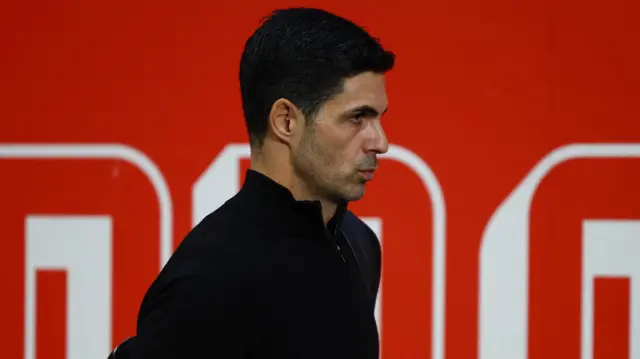 Arsenal manager Mikel Arteta arrives the stadium