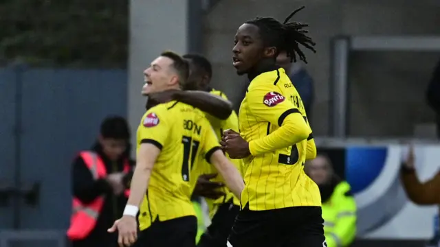 Burton Albion players celebrate