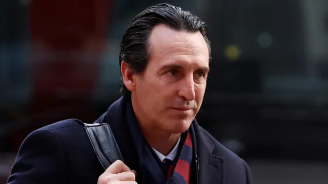 Aston Villa manager Unai Emery arrives