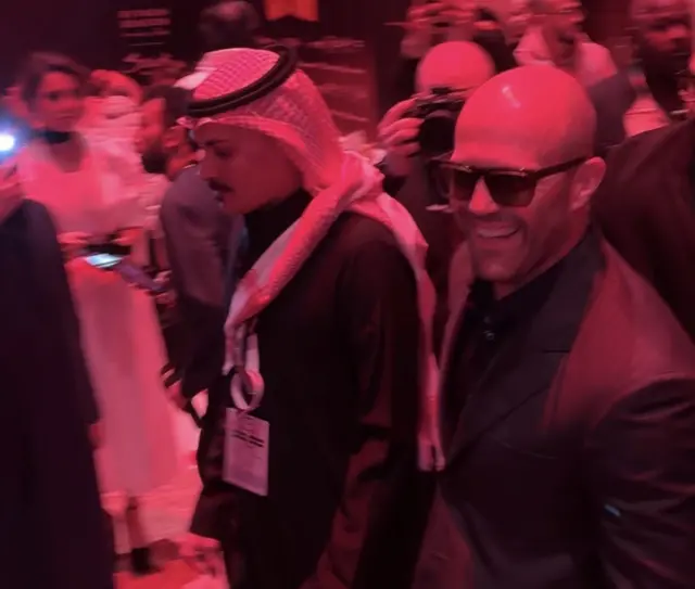 Jason Statham arrives on the Riyadh red carpet