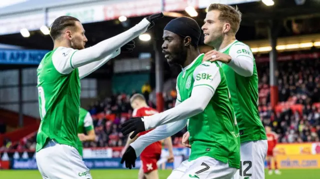 Hibs celebrate