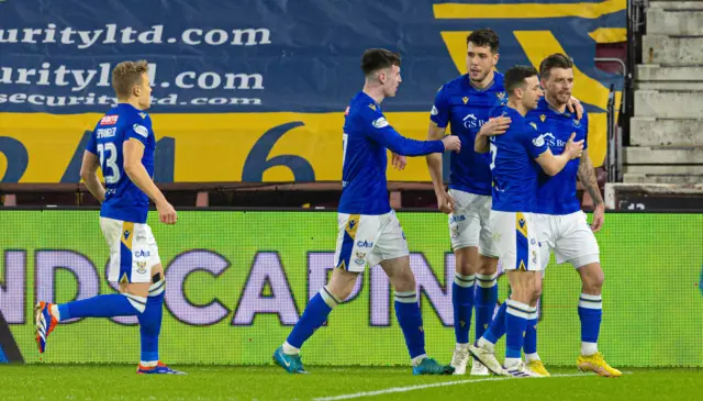 St Johnstone's Graham Carey celebrates scoring to make it 1-1