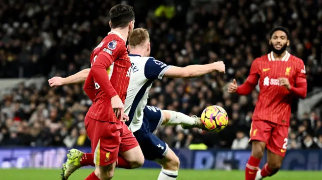 Tottenham Hotspur's Dejan Kulusevski scores