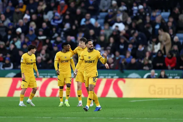 Matheus Cunha of Wolverhampton Wanderers celebrates