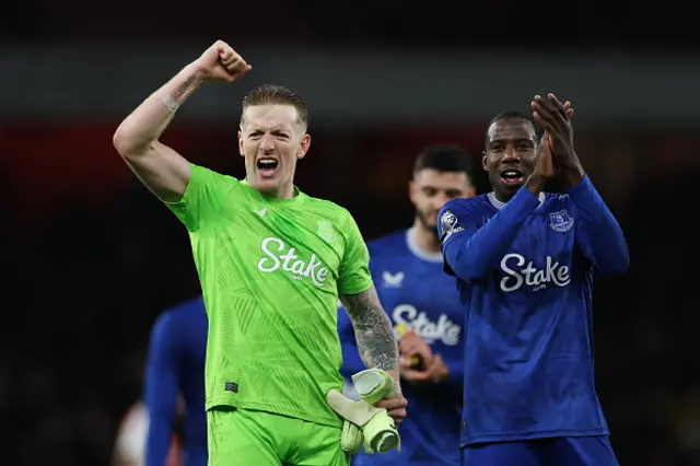 Jordan Pickford of Everton celebrates