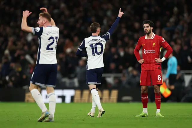 James Maddison of Tottenham Hotspur celebrates