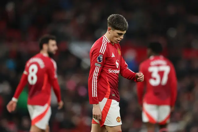 Alejandro Garnacho of Manchester United shows dejection