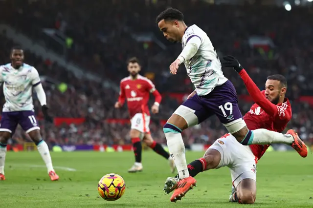 Noussair Mazraoui gives away a penalty