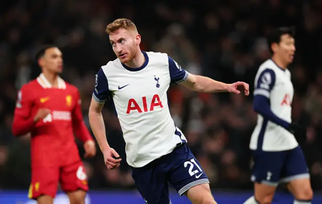 Dejan Kulusevski of Tottenham Hotspur celebrates