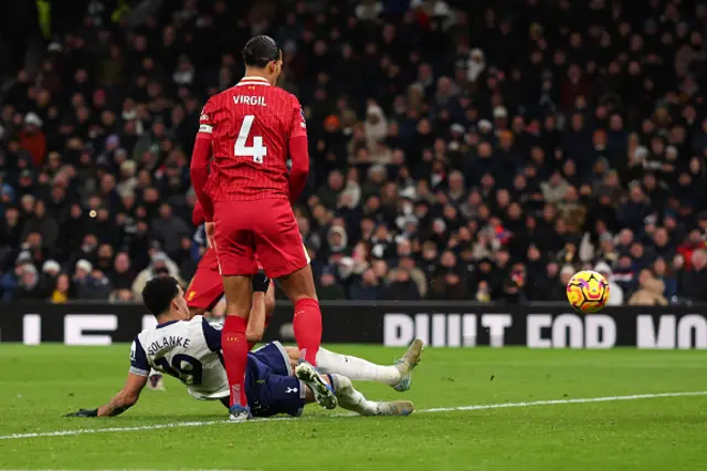 Dominic Solanke of Tottenham Hotspur scores