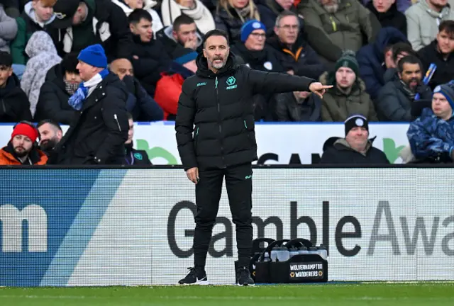 Vitor Pereira, Manager of Wolverhampton Wanderers, gestures