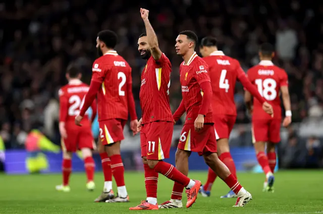 Mohamed Salah of Liverpool celebrates scoring