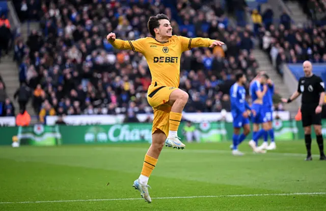 Rodrigo Gomes of Wolverhampton Wanderers celebrates