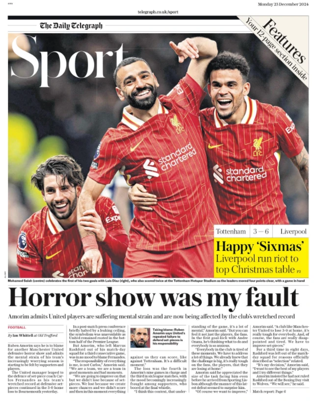 The Telegraph sports page