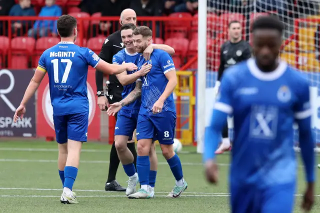 James Knowles celebrates his goal