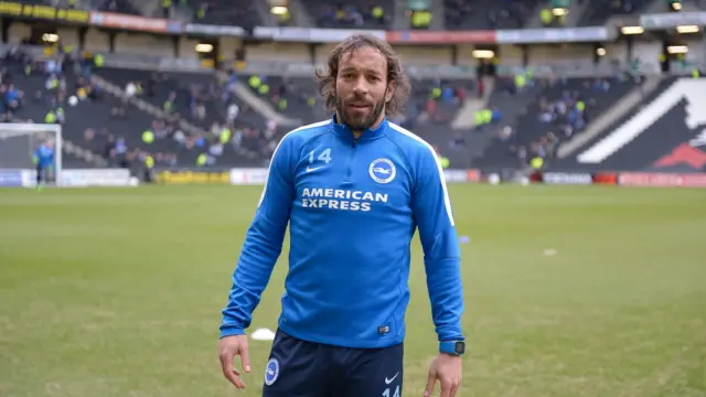 Inigo Calderon playing for Brighton & Hove Albion in 2016