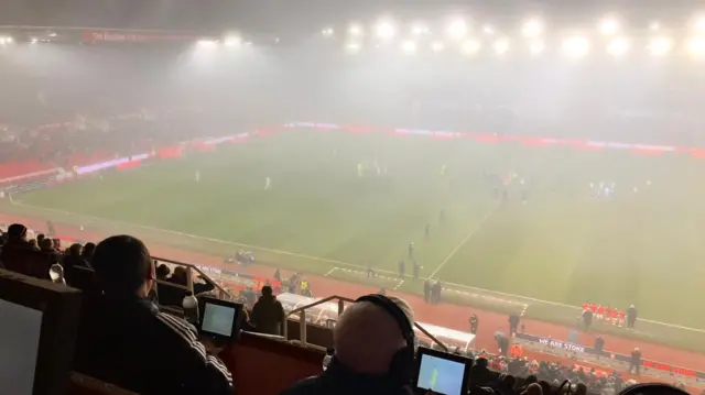 Foggy Foggy Stoke at kick-off time