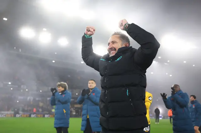 Vitor Pereira, Manager of Wolverhampton Wanderers, celebrates