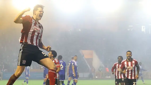 Exeter's Jack Fitzwater celebrates